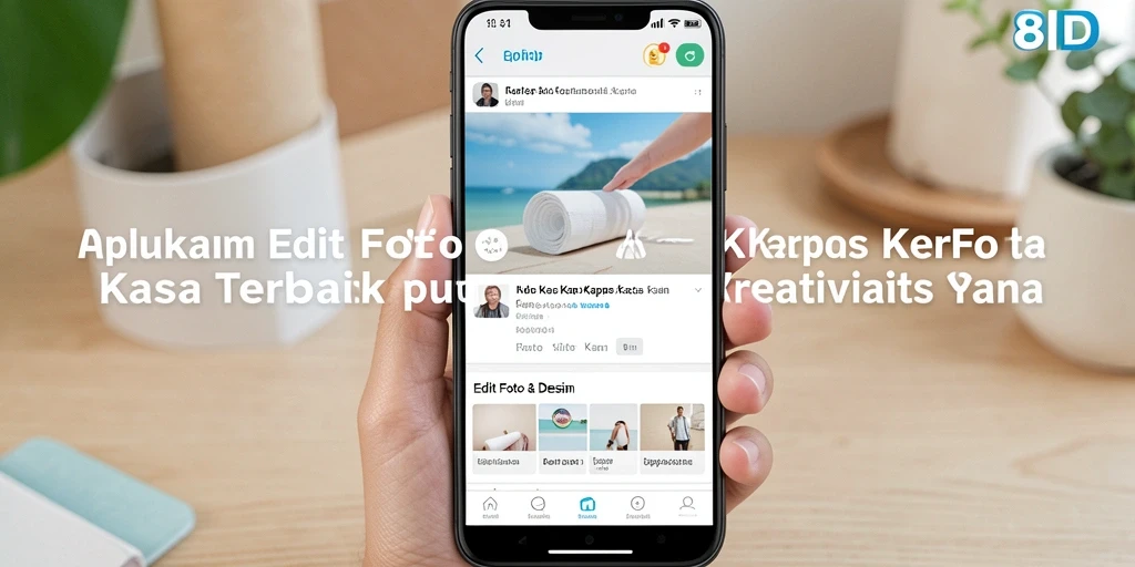 Antarmuka pengguna intuitif dari aplikasi 8ID untuk Edit Foto Kertas Kaca.