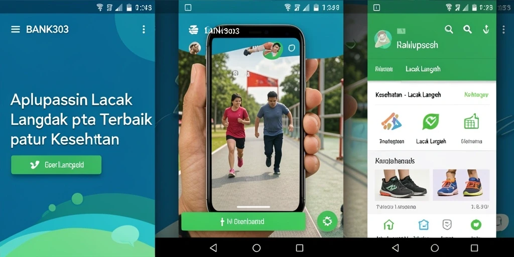 Tampilan antarmuka utama BANK303 dengan fitur pelacakan langkah.