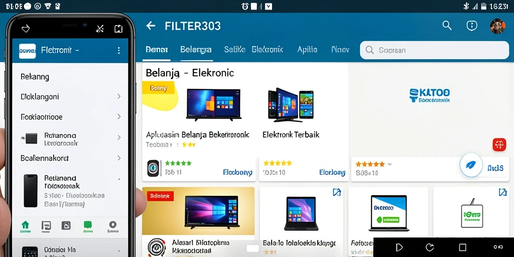 Tampilan antarmuka aplikasi FILTER303 yang user-friendly dan intuitif.