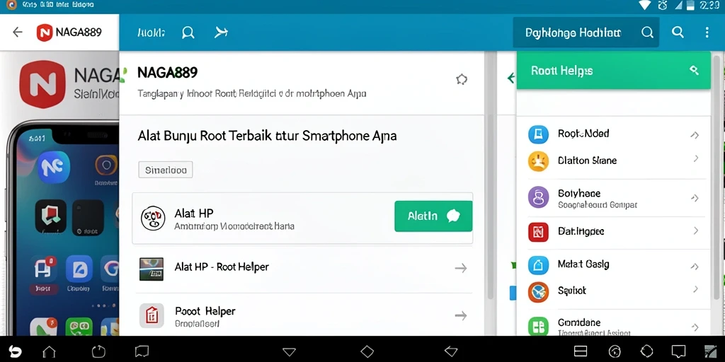 Antarmuka aplikasi NAGA889 yang sederhana dan intuitif untuk Root Helper.