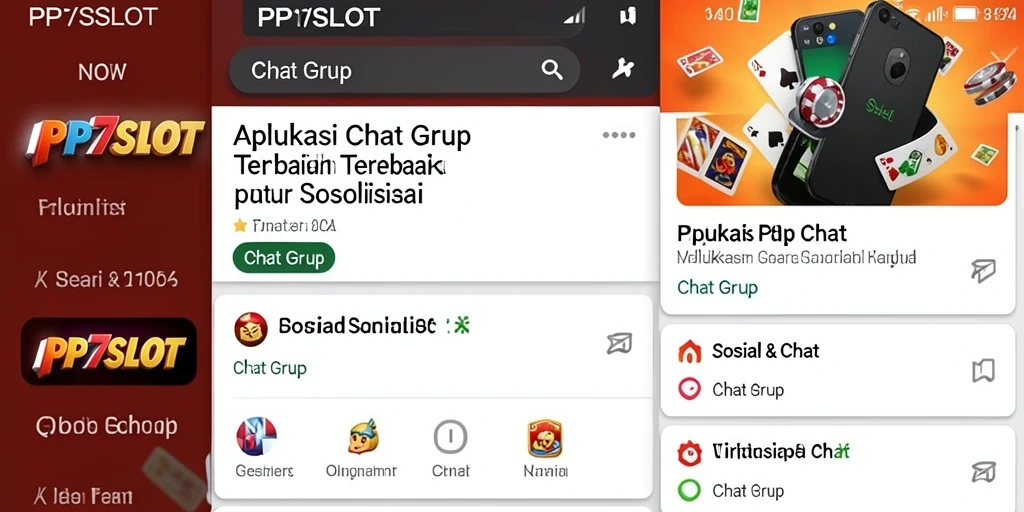 Antarmuka aplikasi PP7SLOT untuk chat grup yang interaktif dan menyenangkan.