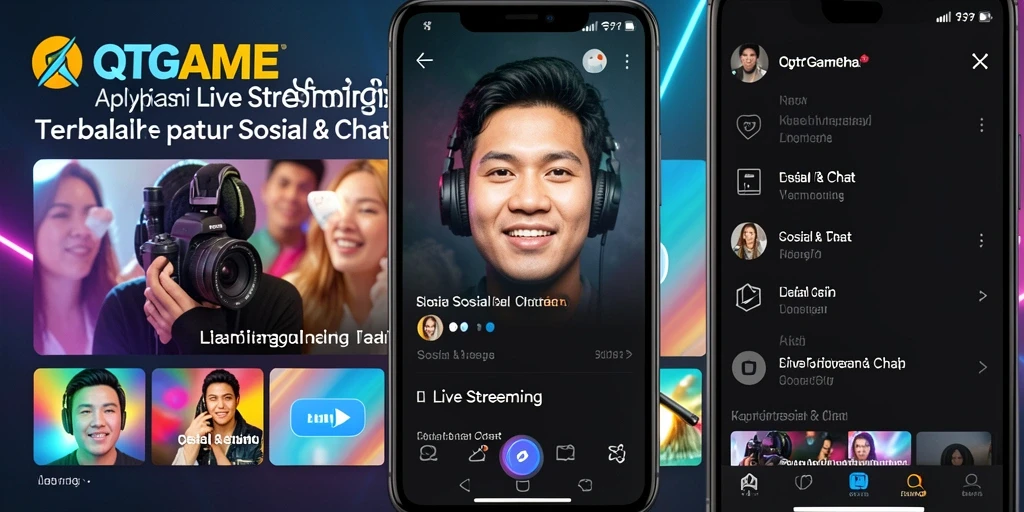 Antarmuka QTGAME menampilkan fungsi Live Streaming yang menawan dan interaktif.