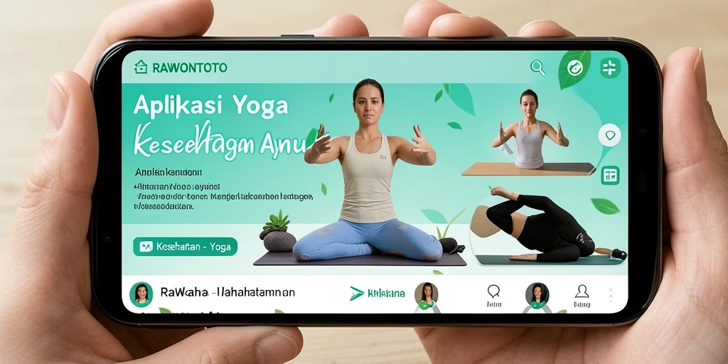 Antarmuka aplikasi RAWONTOTO yang menarik dan interaktif untuk yoga.