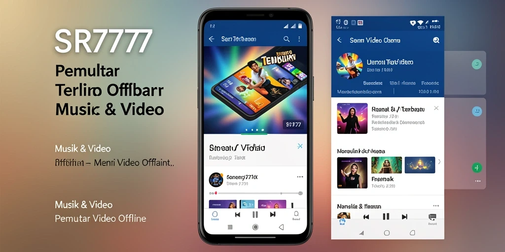 Antarmuka aplikasi Pemutar Video Offline SR777 yang menarik.